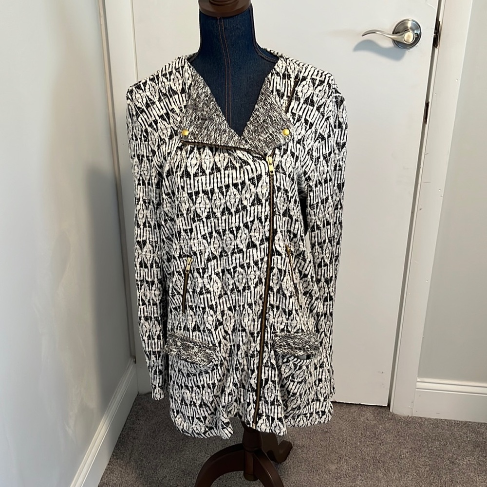 Lucky brand knit moto style jacket size large